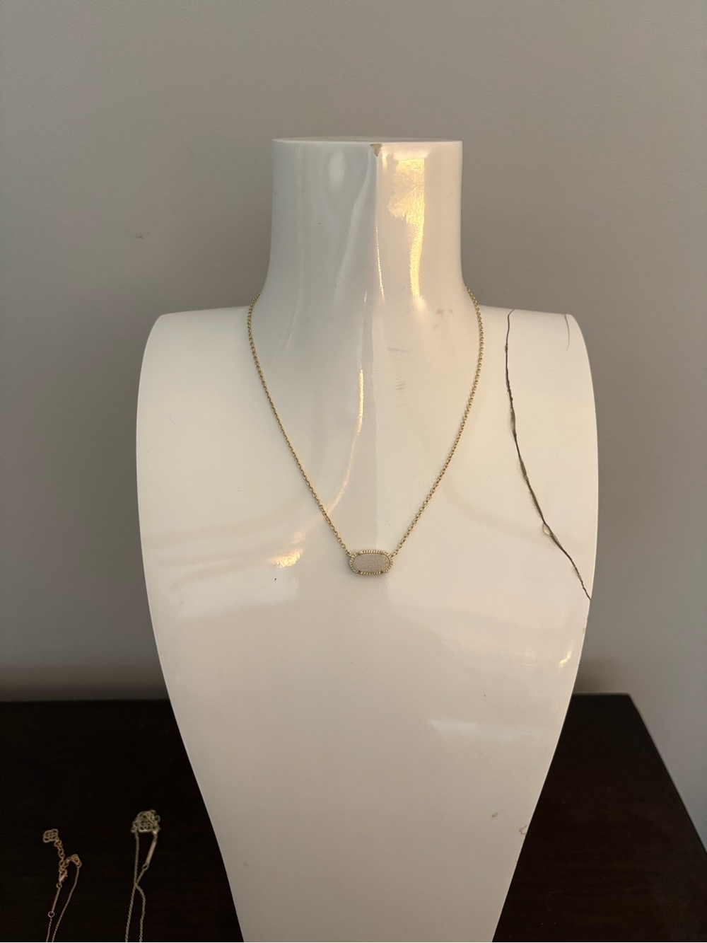 Kendra Scott Gold and White Drusy Elisa Necklace